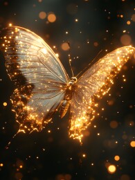 唯美梦幻展翅飞翔的蝴蝶图案印花插画