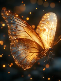 唯美梦幻展翅飞翔的蝴蝶图案印花插画