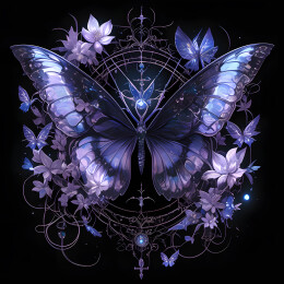 复古风鲜花与蝴蝶