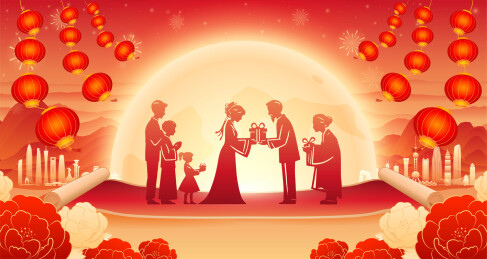 蛇年一家人回家过年