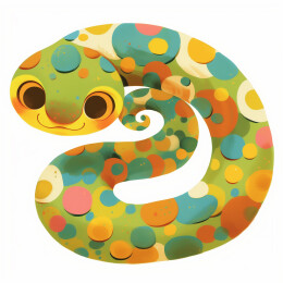 可爱儿童蛇形象插画