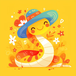 可爱儿童蛇形象插画