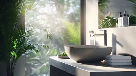 简约现代浴室洗漱台