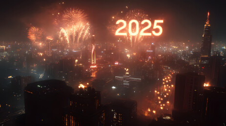 2025城市新年烟花背景