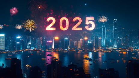 2025城市新年烟花背景