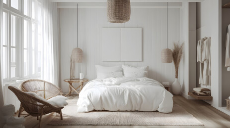 简约舒适的卧室背景