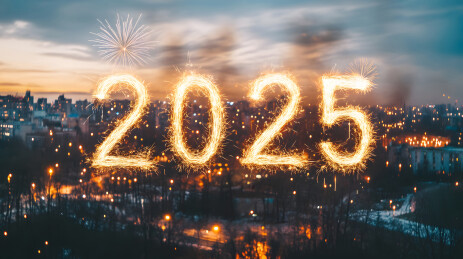 2025城市新年烟花背景