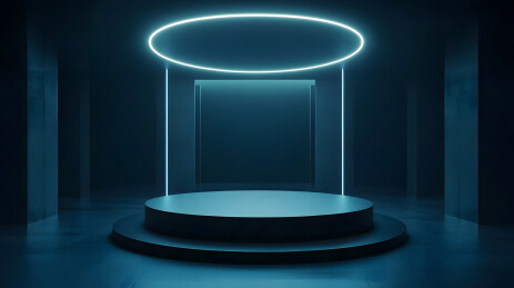 蓝色科技感的圆形展台