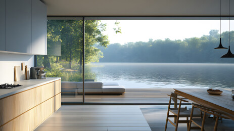 湖景现代简约厨房