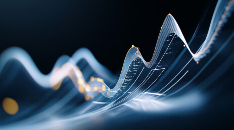 科技数据曲线与动态线条