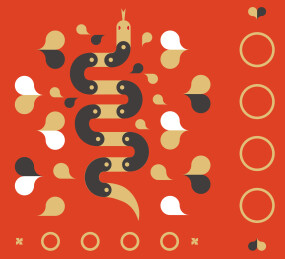 传统的中国蛇年插图矢量2025年