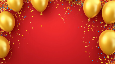 红色节日庆祝装饰场景