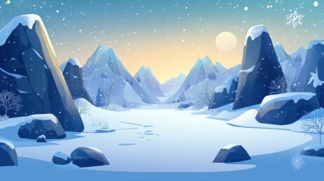 立冬冬天自然风景插画