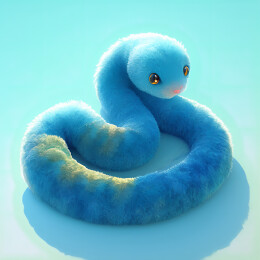 一条可爱的毛茸茸的蛇