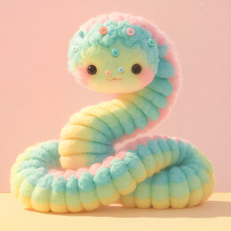 一条可爱的毛茸茸的蛇