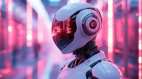 现代网络AI智能机器人科技背景