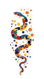 可爱卡通斑点蛇