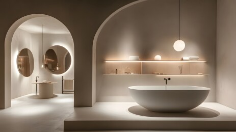 弧形拱门设计现代空间展厅展台电商场景