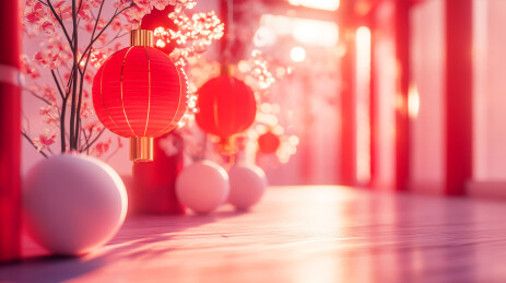 灯笼新年2025场景背景壁纸