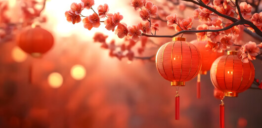 3D中式新年春节灯笼场景