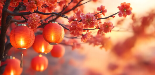 3D中式新年春节灯笼场景