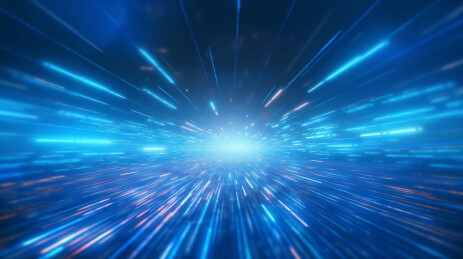 蓝色地平面放射光线