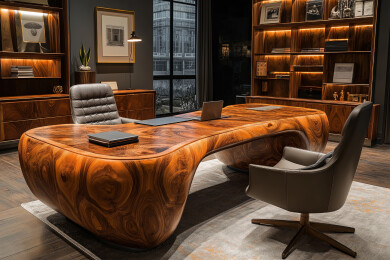 豪华办公室室内设计3D渲染