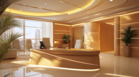 豪华办公室室内设计3D渲染