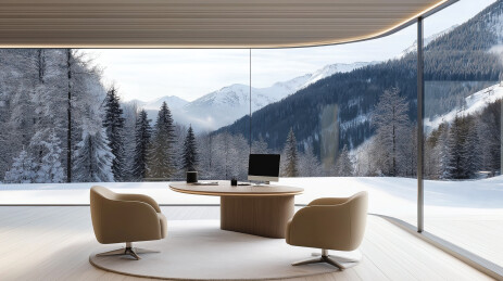 豪华办公室室内设计3D渲染