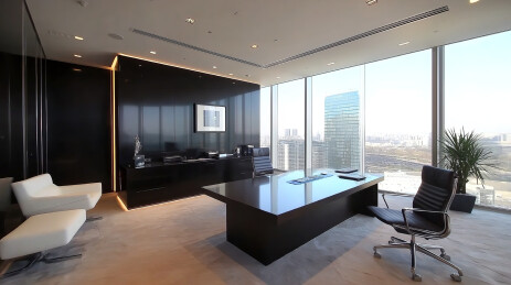 豪华办公室室内设计3D渲染