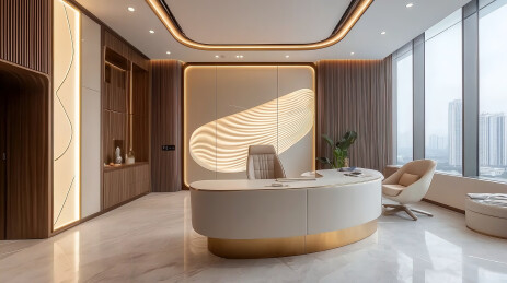 豪华办公室室内设计3D渲染