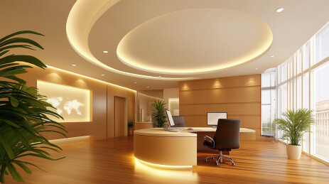 豪华办公室室内设计3D渲染