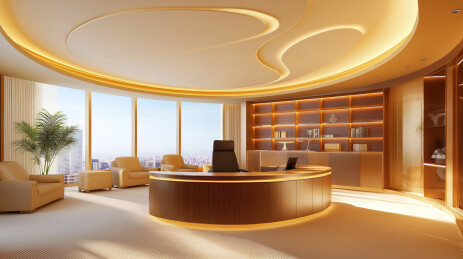 豪华办公室室内设计3D渲染