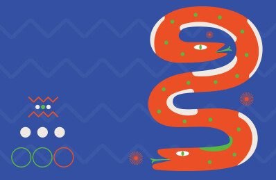 传统中国蛇年插图矢量2025年