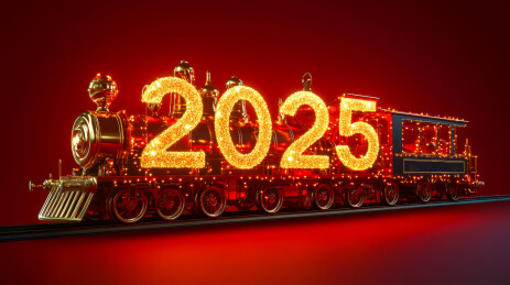 2025跨年火车红色壁纸