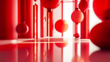 灯笼新年2025场景背景壁纸