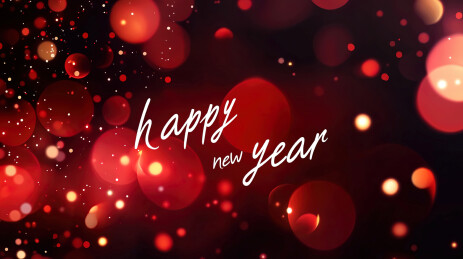 红色散景光背景新年海报