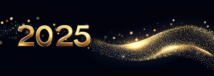 粒子波浪2025年新年海报