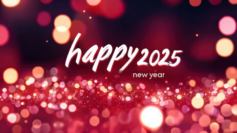 红色散景光背景新年海报