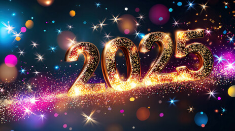 星星与五彩纸屑背景2025新年海报