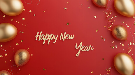 红色背景金色气球背景壁纸