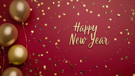 红色背景金色气球背景壁纸