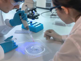 DNA研究移液到DNA放射自显影的培养皿