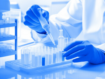 手持针管试管进行化学生物实验创意场景插画