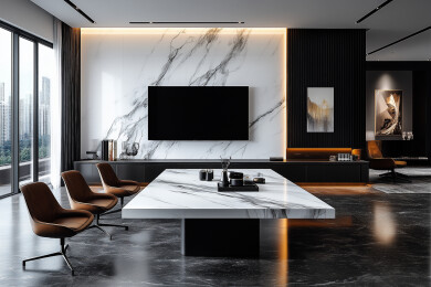 现代轻奢风格的办公会议室