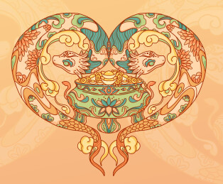 蛇年图案蛇与聚宝盆