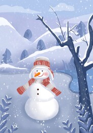 立冬冬至大寒小寒节气插画