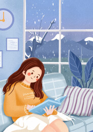 立冬冬至大寒小寒节气插画