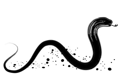 国潮风水墨动物蛇