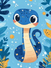 中国风可爱的卡通蛇插画